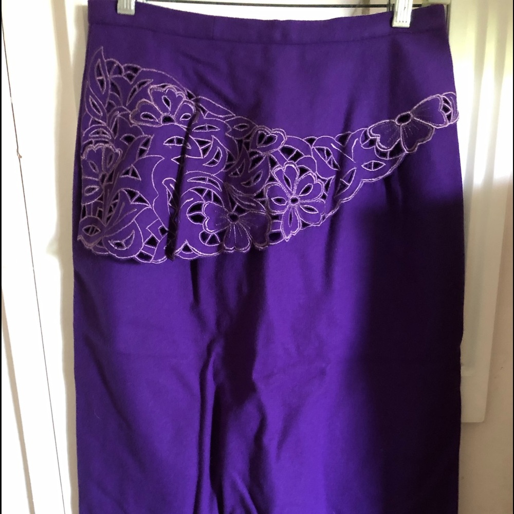 Custom Made Wool Skirt, Size M - image 1